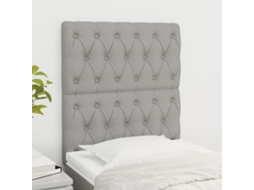 Vidaxl Cabeceira Cinza Claro 80x7x118/128 Cm Tecido