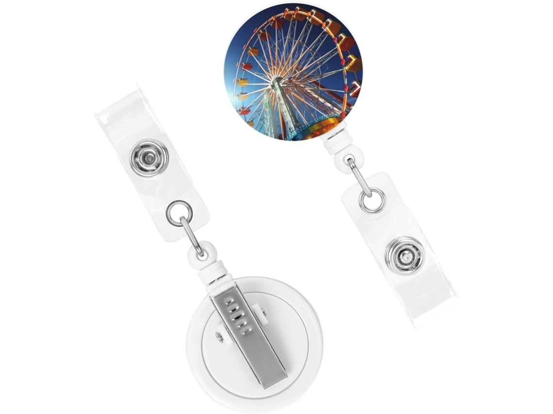 Suporte retrátil para crachá, com espirais para crachá, resistente, ideal para atrações turísticas, com clipes reforçados.