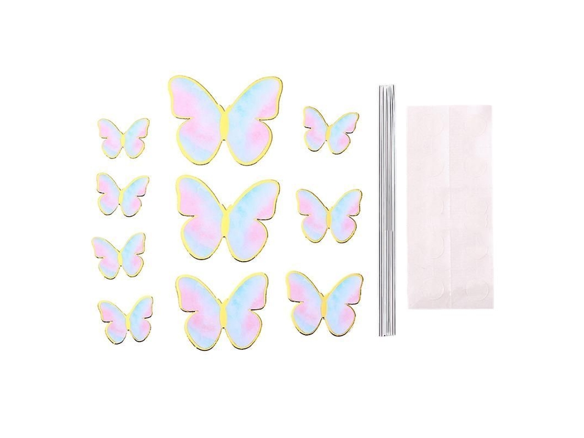 Fasst decoración de Bolo Mariposa Ligera Anticaída para Fiestas, Bodas Y Cumpleaños Qinhai