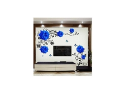 Adesivo De Parede Genérico Grande Com Rosas Azuis Para Sofá/tv, Decoração Para Casa, Quarto, Sala De Estar, Mural, Pôster, 60×90 Cm Slowmoose