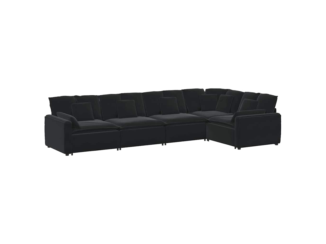 Sofá Modular Vidaxl Preto Veludo
