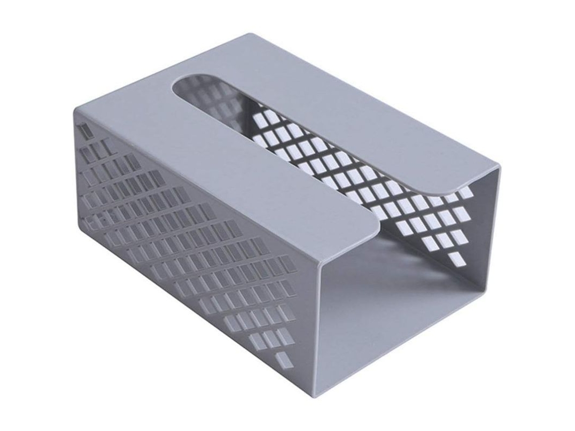 Suporte de parede para guardanapos faciais sem pregos, organizador de toalhas de papel cinza, para banheiro e cozinha.