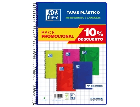 Livro Pack 41 Cuaderno Espiral Fº 80h 90g. Cuad.4x4 C/m Tapa Plastico Colores Vivos De Desconocido (espanhol)