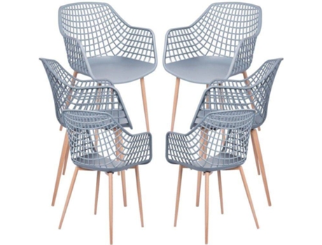 Pack 6 Cadeiras  Riva (Cinzento - 41 x 84,5 x 45 cm - Polipropileno - Aço)