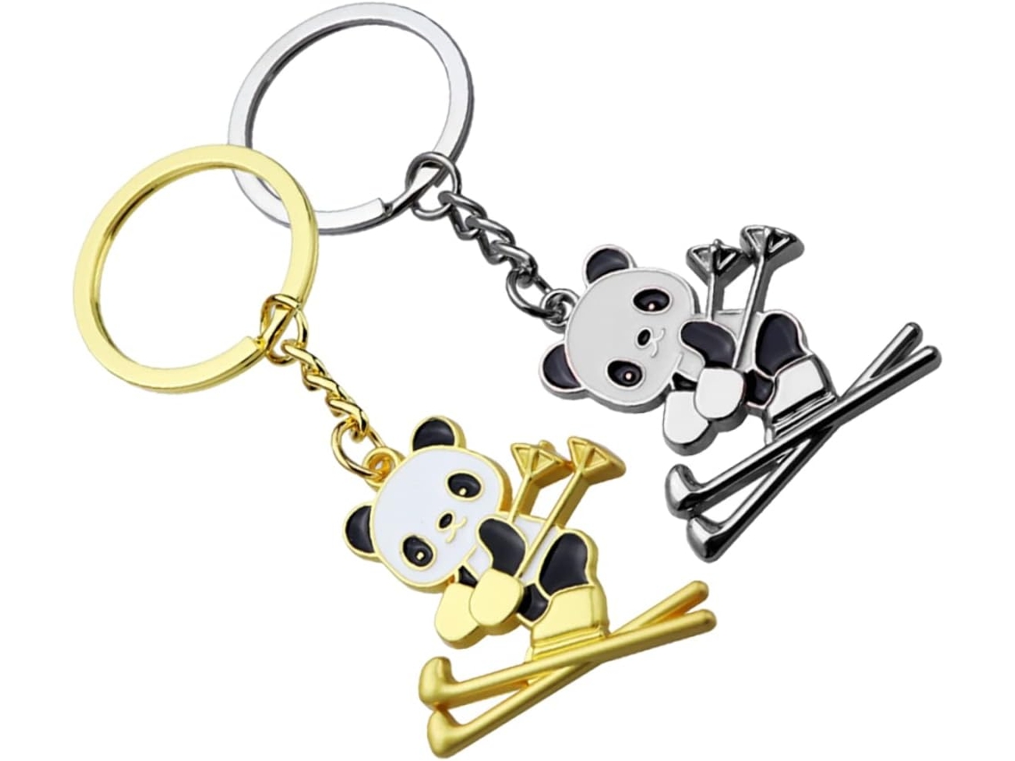 Conjunto De 2 Adoráveis Chaveiros De Panda Para Esqui, Ideais Para Chaves, Bolsas, Chaveiros E Como Presente Para Eventos De Esqui. Gokoco