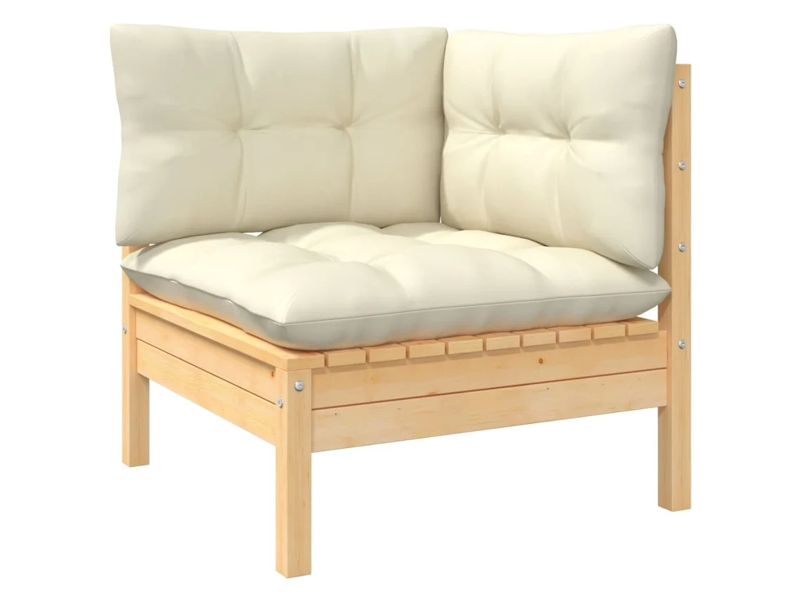 Garden Corner Sofa, Garden Corner Sofas Vidaxl Creme Madeira De Pinho (n/a)