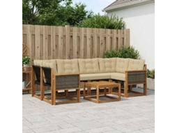 Vidaxl Conjunto De Sofás Para Exterior 7 Pcs Natural E Bege