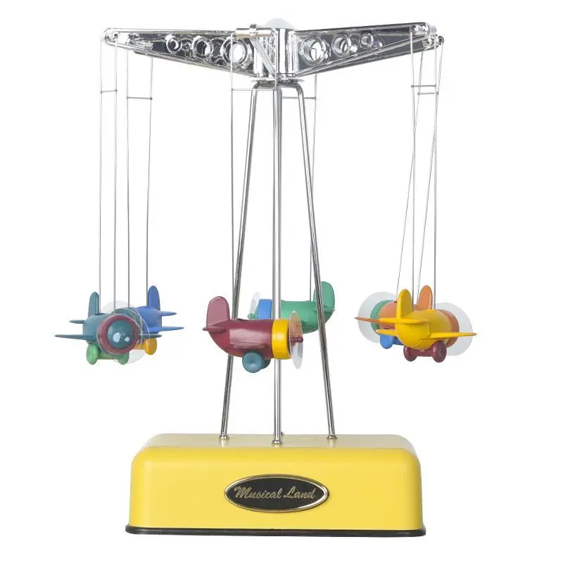 Caixa de Música em Acrílico em Formato de Roda gigante e Avião MDUG (amarela)