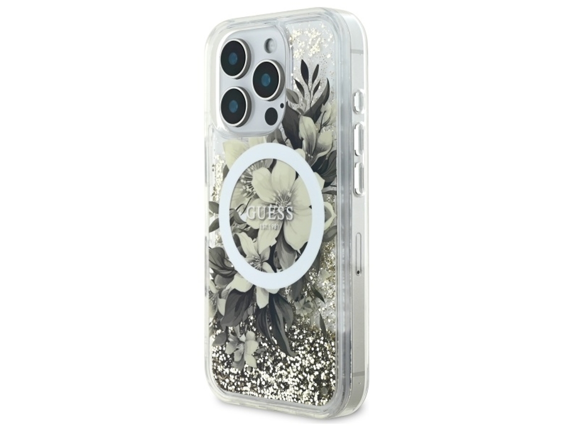 Capa para iPhone 16 Pro GUESS Pele Sintética Rígida Bege