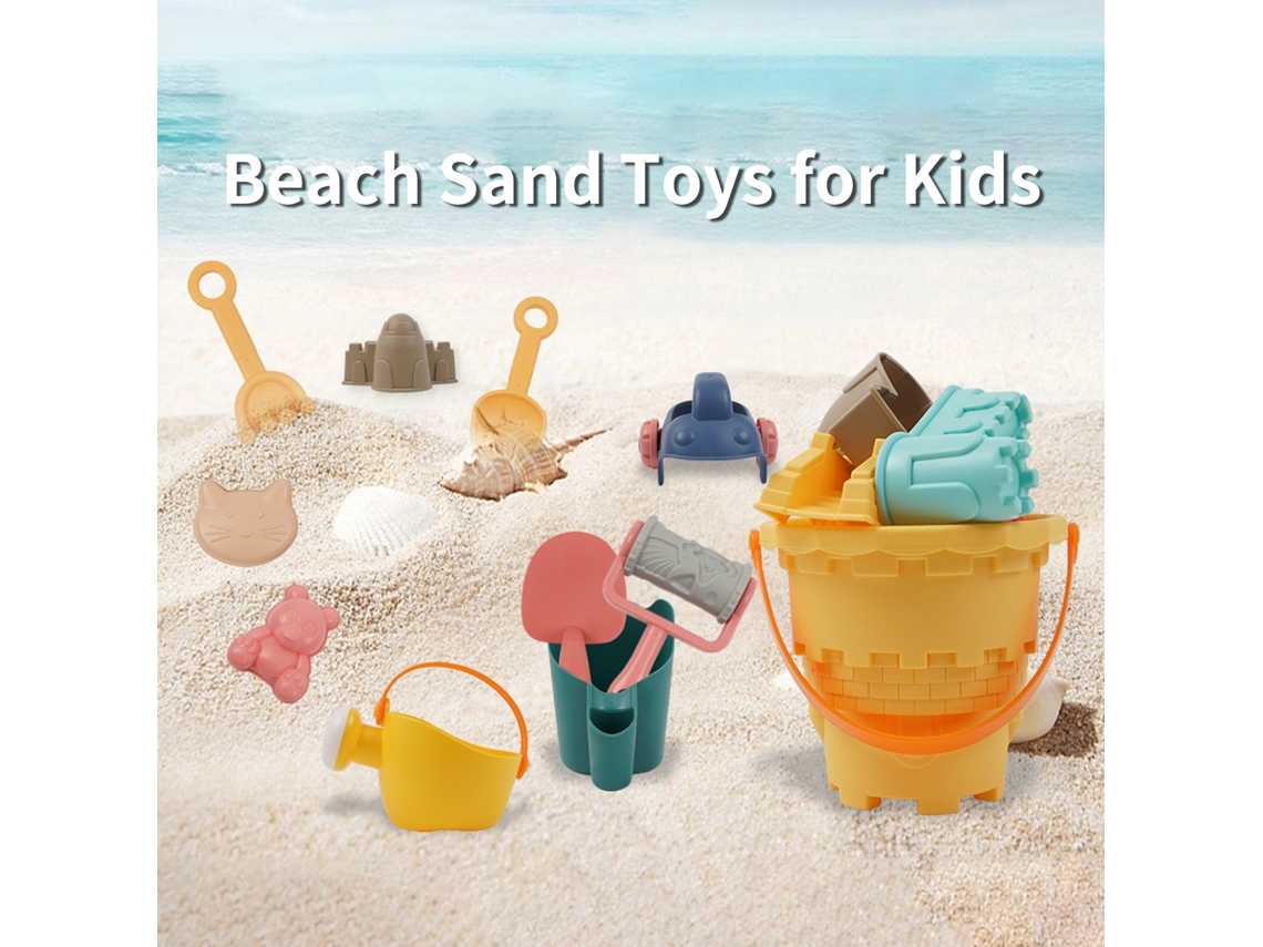 Mali brinquedos de Areia para Praia Infantil com Saco de Malha Balde e Pala 8pcs para Viagens Ao Ar Livre