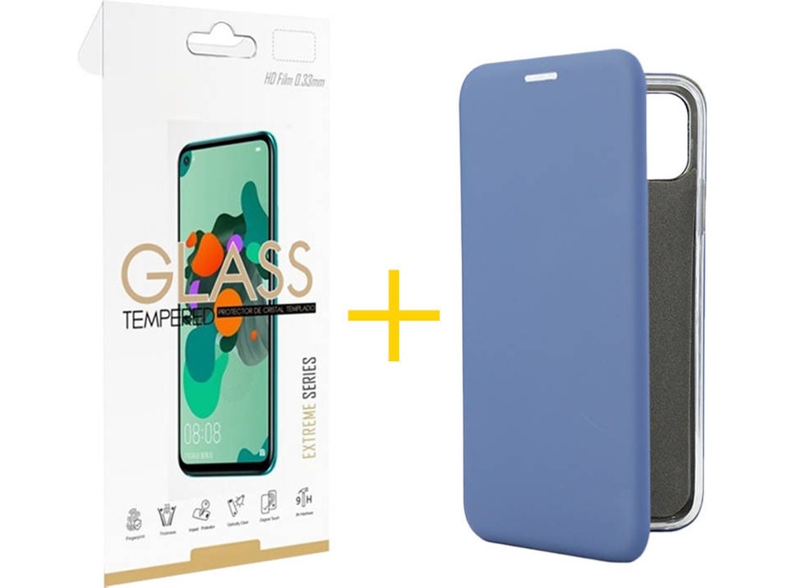 Capa e Película Apple iPhone 11 Pro SKYHE Flip Cover 0600 Azul