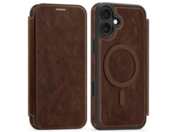 Capa De Couro Para Iphone 16 Plus Compatível Com Suporte Para Cartão Magsafe Com Bloqueio Rfid