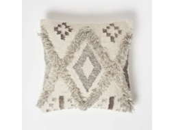 Homescapes Alta Handwoven Tufted Beige Kilim Cushion 45x45 Cm