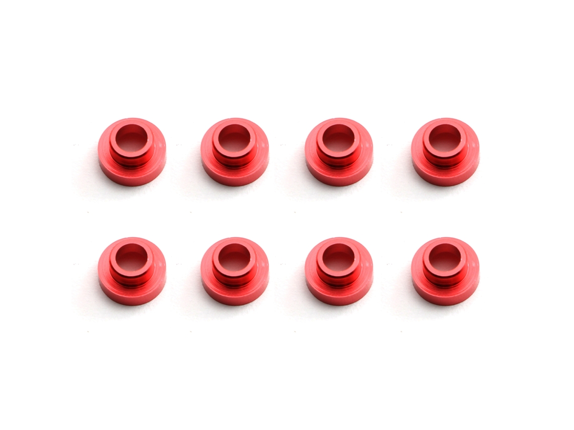 Mali kit de 8 Arruelas M3 de Servo Espaçador em Liga de Alumínio para Carro Barco Controle Remoto Diâmetro Externo 6.4mm Vermelho