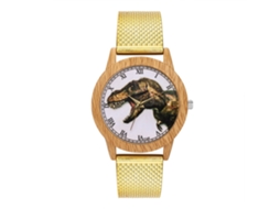 Relógio de pulso de quartzo para homens e mulheres, estilo executivo, dourado.