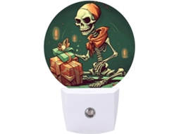 Luminárias Noturnas De Tomada, Com Design De Esqueleto Desenho Animado, Luzes Noturnas De Led Com Sensor, Luz Noturna