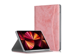 Capa para iPad Pro 12.9 2018/2020/2021 com bolso frontal e porta-latas, rosa