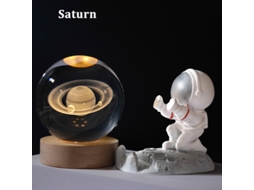 Luminária Noturna Led Usb Galaxy Crystal com Efeito Planetário 3d e Luz Lunar MDUG (saturn Modelo B)