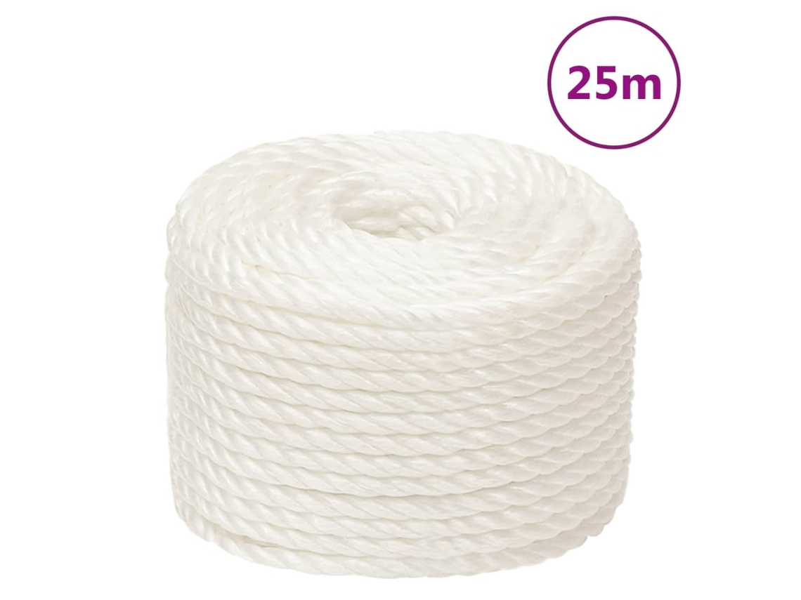 Corda De Trabalho VIDAXL 16 mm 25 m Polipropileno Branco