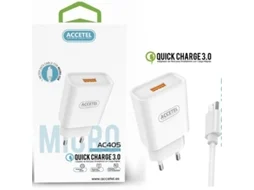 Carregador Type-C Rápida Velocidade para iPhone 15 Plus ACCETEL Branco