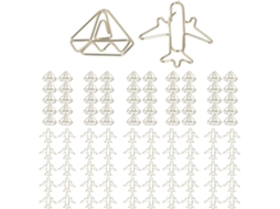 Clips de papel em metal dourado e leve com formato exclusivo, acompanhados de caixa para armazenamento, ideais para