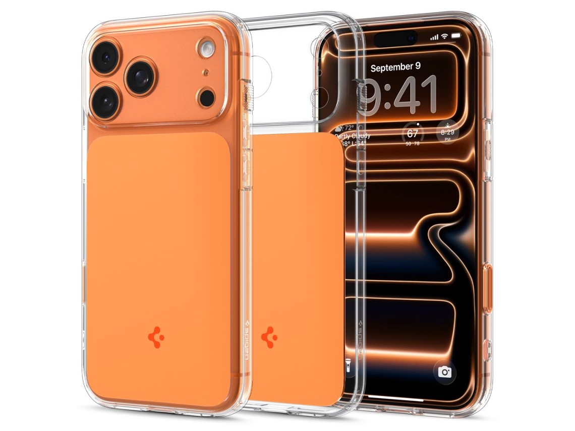 Capa Spigen Ultra Hybrid T Magsafe Para Iphone 17 Pro Max, Laranja Brilhante.