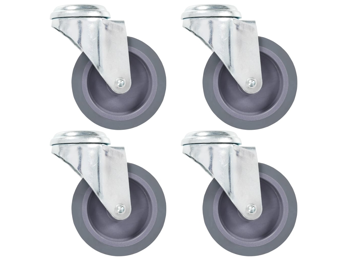 Vidaxl Rodas Giratórias Com Furo 4 Pcs 75 Mm