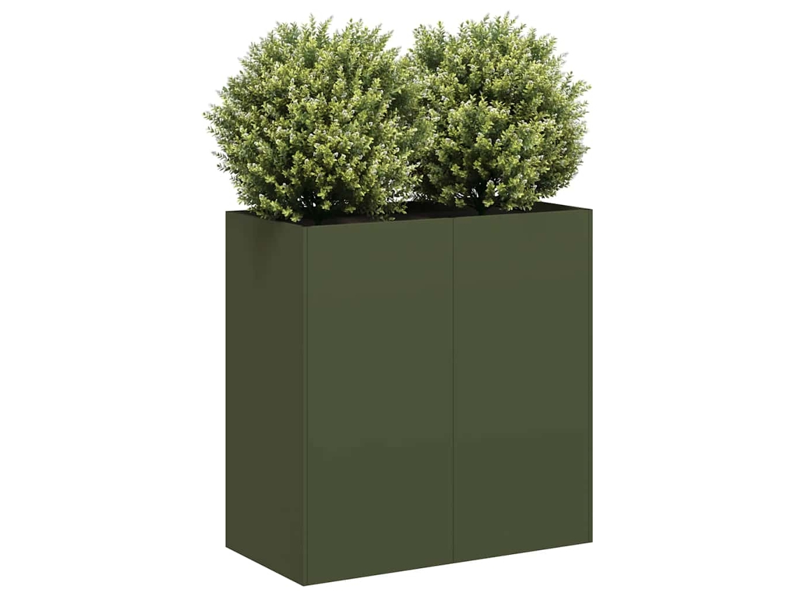 Vidaxl Vaso Floreira 80x40x80 Cm Aço Laminado A Frio Verde