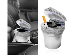 Cinzeiro Para Carro Com Tampa, Porta-copos Cilíndrico Portátil Com Luz Indicadora Led, Brilhante E Sem Fumaça