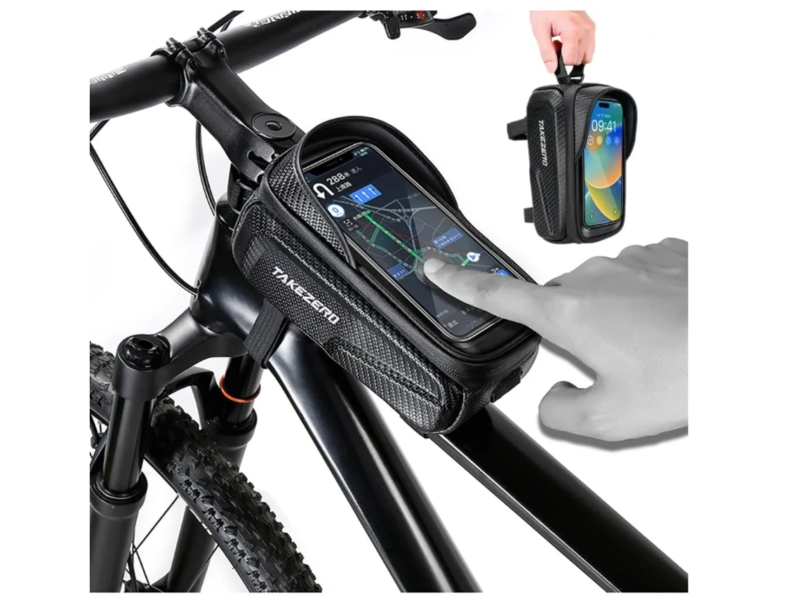 Bolsa Bicicleta À Prova D'água Eva P/ Celulares Até 6.8'' Zxcb240331-19zzy Preto