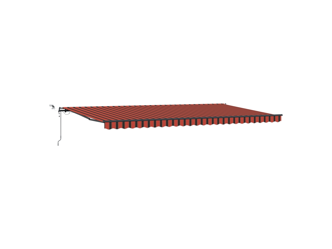 Toldo Retrátil Automático Com Led Laranja E Marrom Vidaxl (600 X 350 Cm)