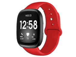 Bracelete Silicone Líquido para Fitbit by Google Versa 3 Vermelho