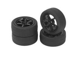 Mali 4 Pneus de Carro Rc de Borracha e Plástico Universal para Veículos Controle Remoto 1/10 Tamiya Tt01 Tt02 Xv01 Xv02 Preto