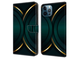 Capa Contorno Para Iphone 15 Pro Max Pele Sintética Dourado
