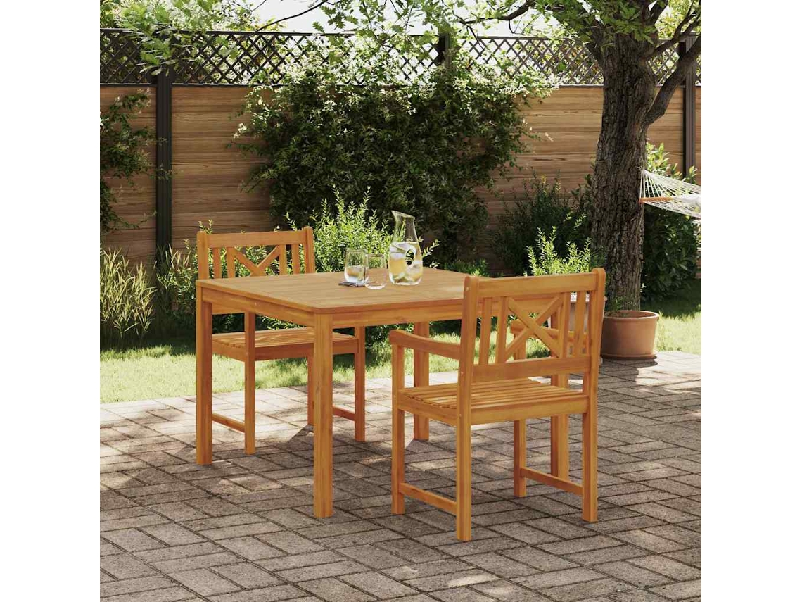 Vidaxl Conjunto De Jantar Para Jardim 3 Unid. Castanho