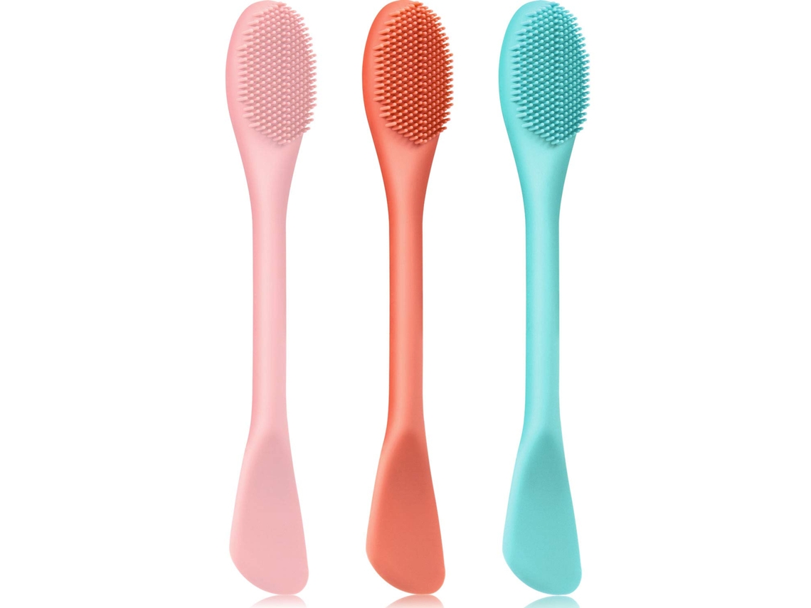 Pacotes De Silicone De Ponta Dupla Máscara Facial Escova De Silicone Máscara De Lama Facial Aplicador Escovas De Maquiagem Cosmética ZMDECQNA 3 Un