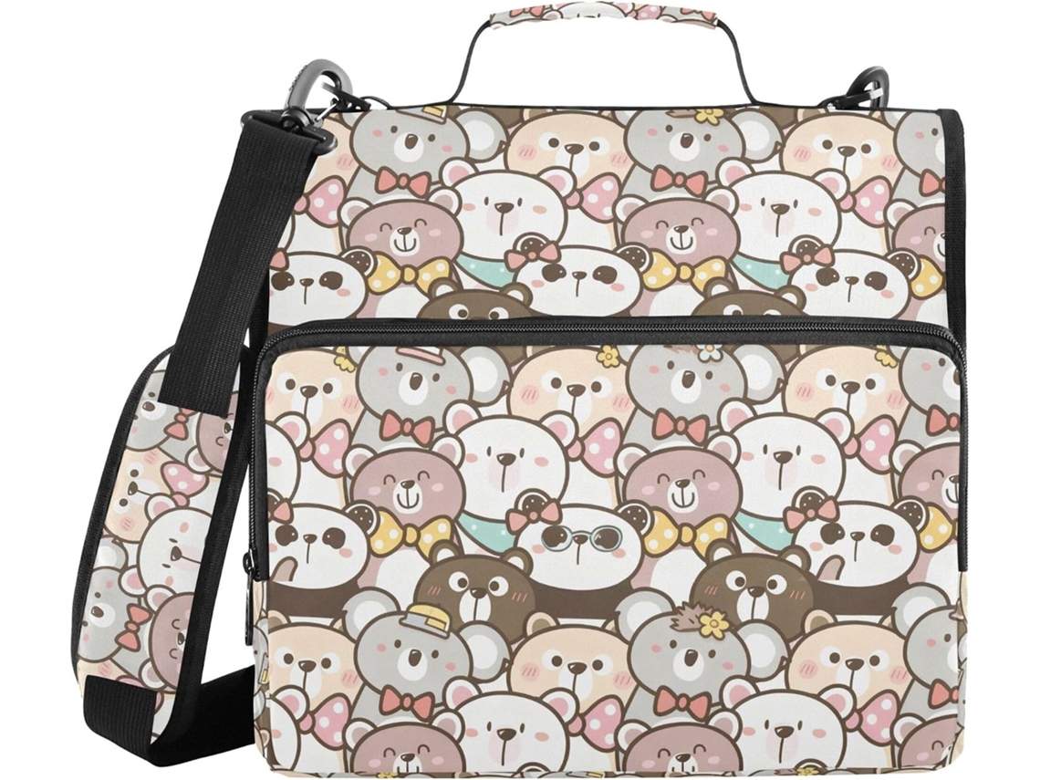 Pasta Organizadora Com Alça De Ombro E Mão, Vários Bolsos, 3, 8cm 1, 5 Polegadas, 3 Estojos Lápis Em Formato De