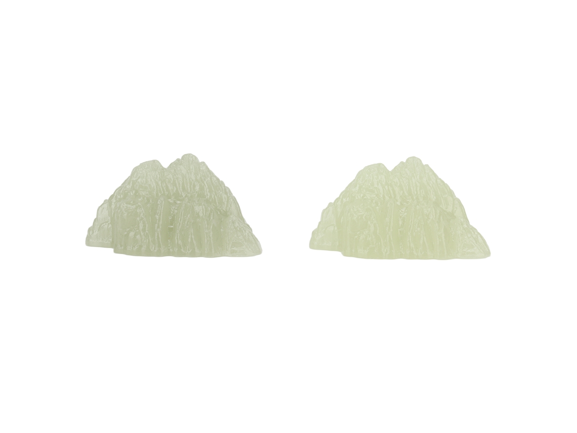 2pcs Rocha Decorativa de Fluorita Verde Luminosa em Cristal para Aquário Jardim | S/MARCA