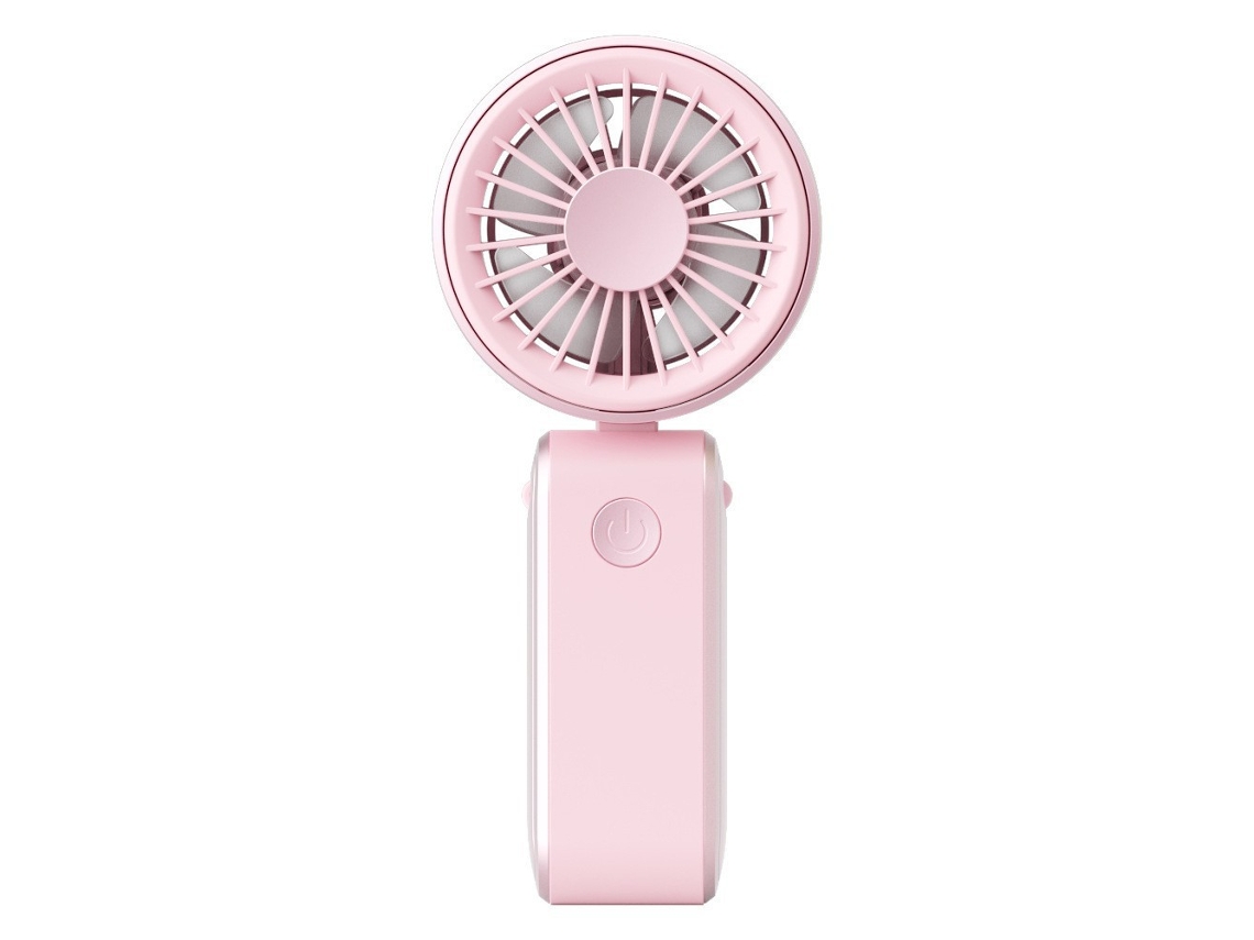 Ventilador de Mão Dobrável Rosa, 3 velocidades, USB recarregável, com alça ajustável, resistente STELASPLEN