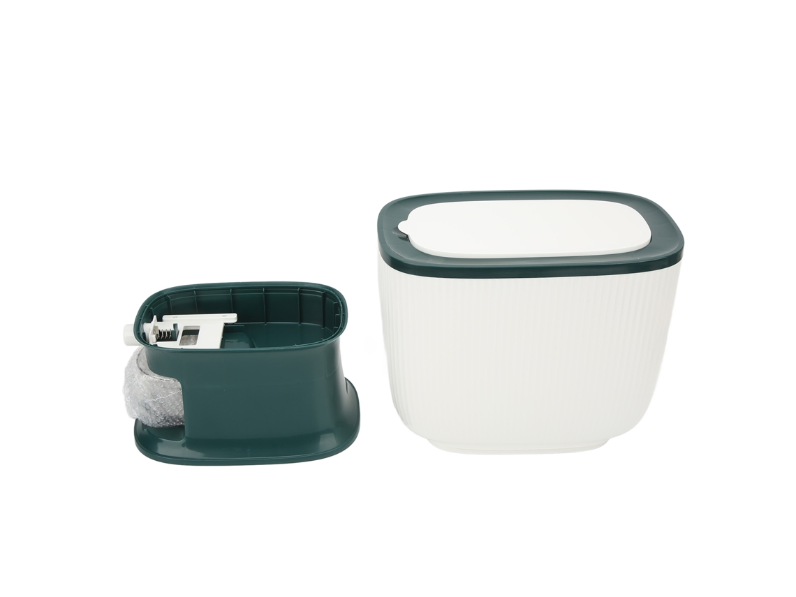Dispensador de Arroz Doméstico Grande Capacidade com Retorno Automático Recipiente de Armazenamento Verde com Xícara
