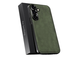 Capa Traseira De Pu Tpu Pc Para Samsung Galaxy A56 5g Da Tkdaddy Com Armação De Lente De Metal Verde
