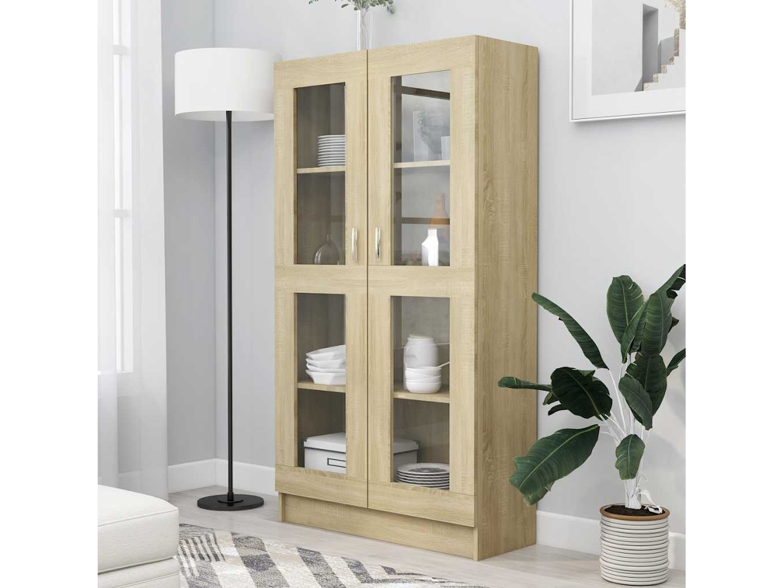 Vidaxl Armário Vitrine Derivados De Madeira Carvalho Sonoma