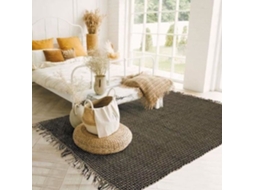 Tapete - A Fábrica De Decoração - Juta Indi - 160x230 Cm - Preto - 80% Juta/20% Algodão