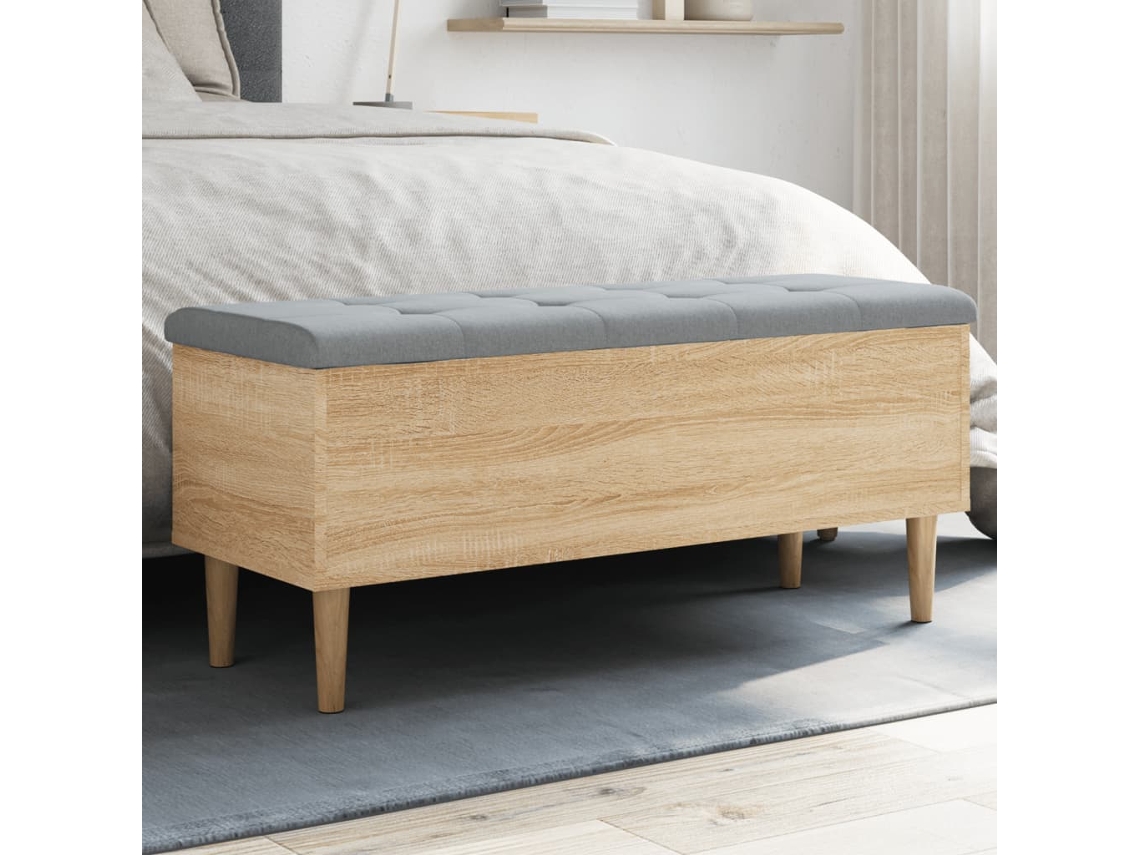 Vidaxl Banco Arrumação 102x42x46 Cm Derivados Madeira Carvalho Sonoma