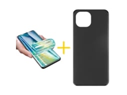 Pack 1 x Película de Hidrogel + Capa GANDY Apple iPhone 16 Silicone Liso Preto