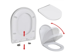 Toilet Seat, Toilet Seats Vidaxl Branco Plástico (46 X 36 Cm(60 - 200 Mm))