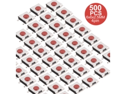 Laxiscreed Interruptor Smd De 4 Pinos 6x6x2,5mm Para Projetos Eletrônicos Compactos