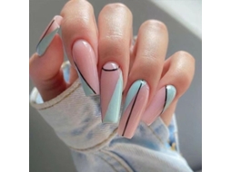 Dicas de Unhas Falsas Art Diy de Linha Simples Longas Ballet Prontas para Pintura 24 Peças/box