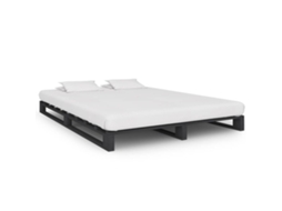 Estrutura De Cama Em Paletes Pinho Maciço 120x200 Cm Cinzento