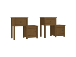 Bedside Cabinet, Bedside Cabinets Vidaxl Marrom Madeira De Pinho (n/a)